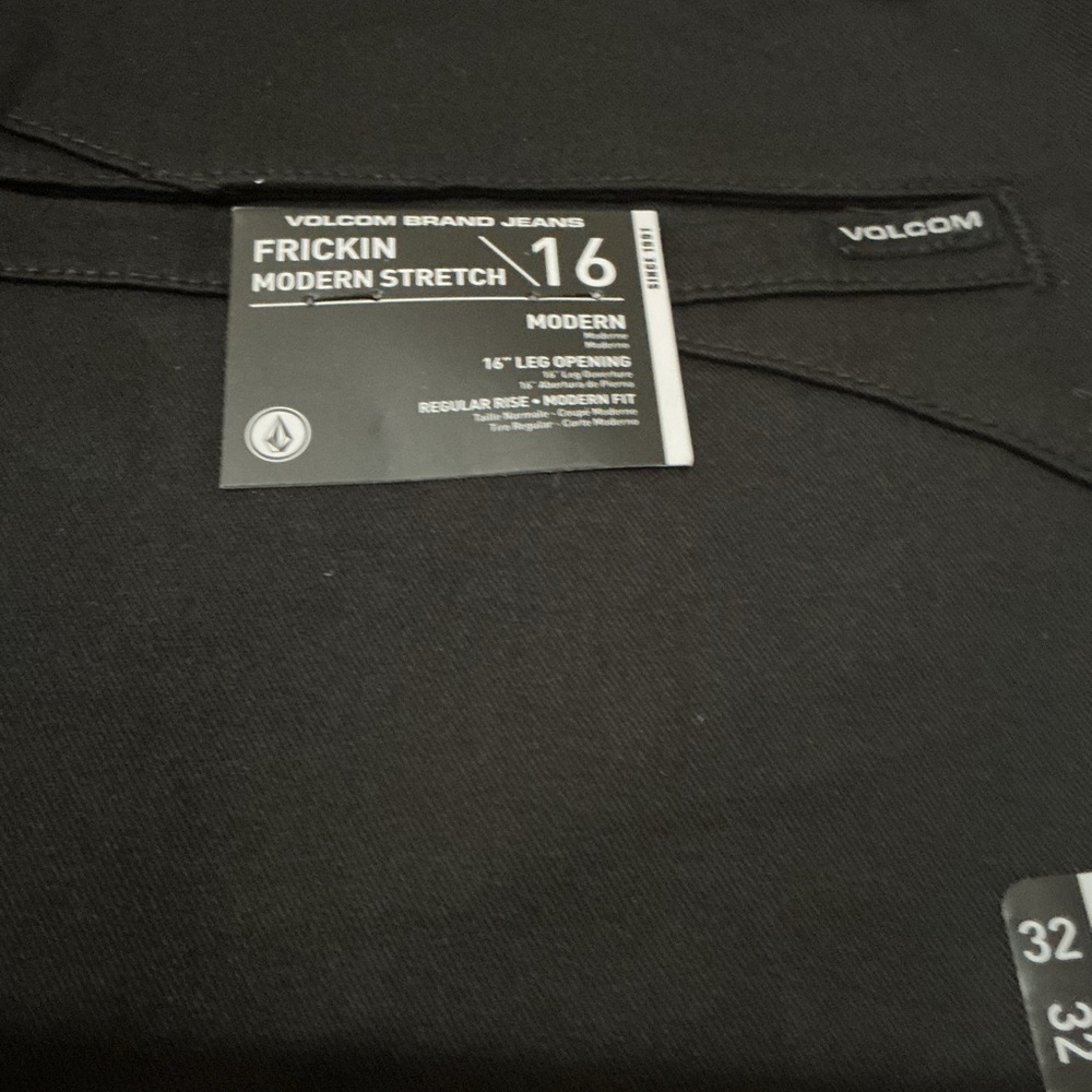 NWT Volcom Frikin Modern Stretch Chino Pants Black 32x32 - Picture 11 of 12